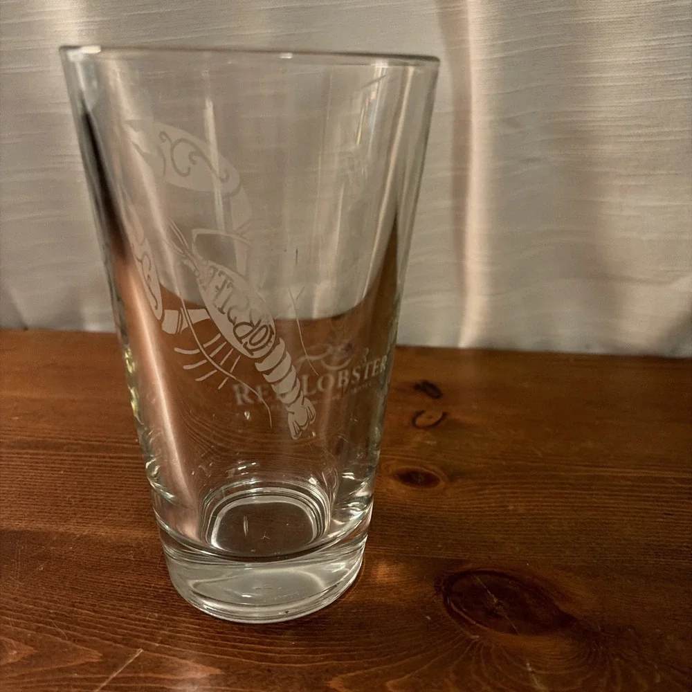 Red Lobster Glass Tumbler Frosted Lobster Logo 12 oz Advertising - Picture 3 of 6